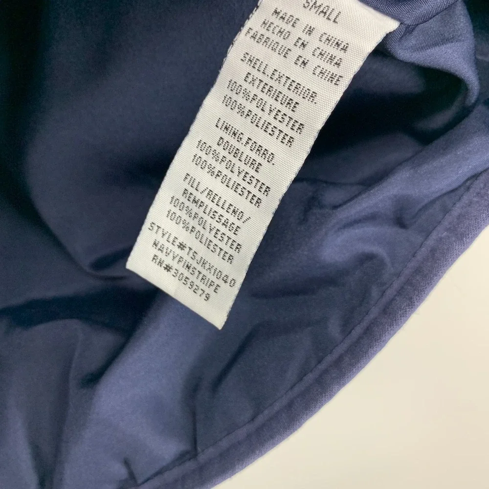 Thread & Supply Vest Womens Size Small Puffer Blue Stripe Full Zip Preppy - Picture 6 of 9